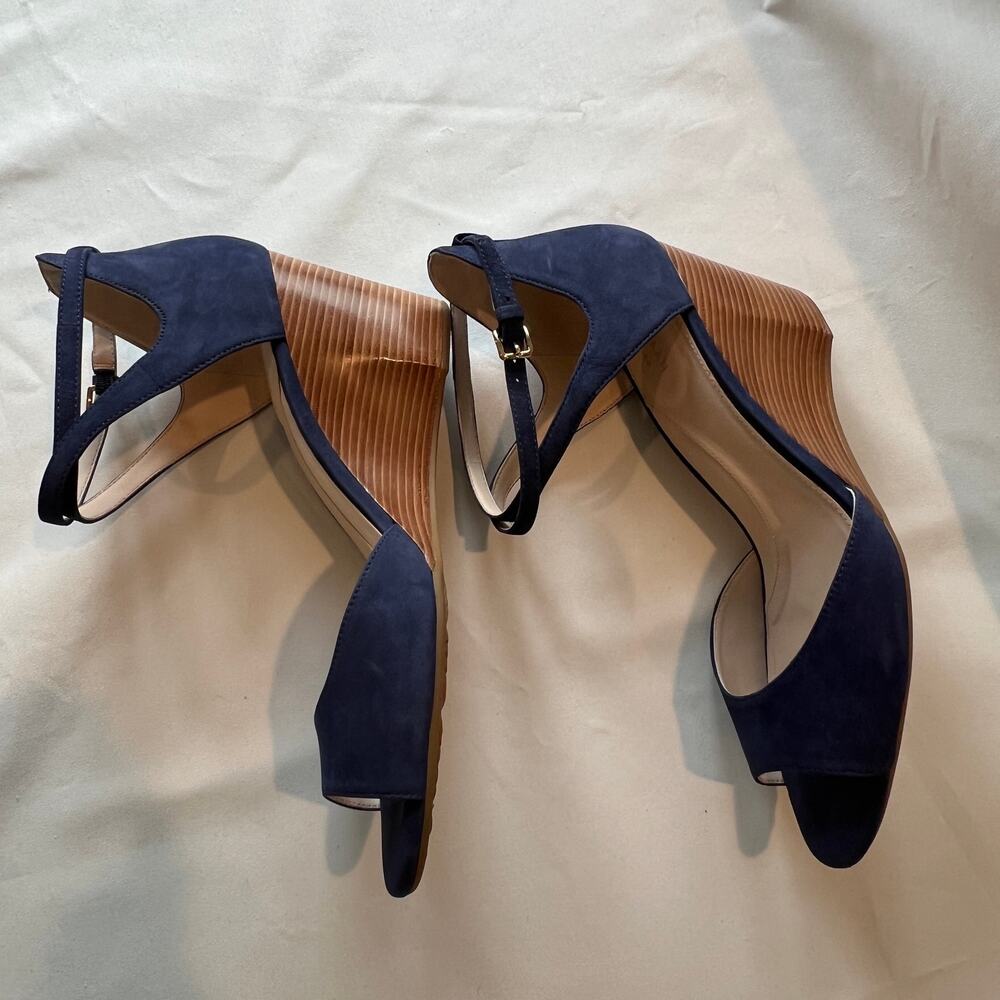 Cole Haan Sadie wedge sandal in marine blue nubuck - Women's size 9.5 - Picture 4 of 12